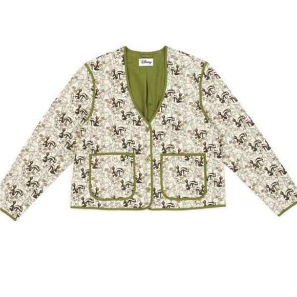 NWT Disney Parks Bambi Quilted Jacket Green - Picture 4 of 8